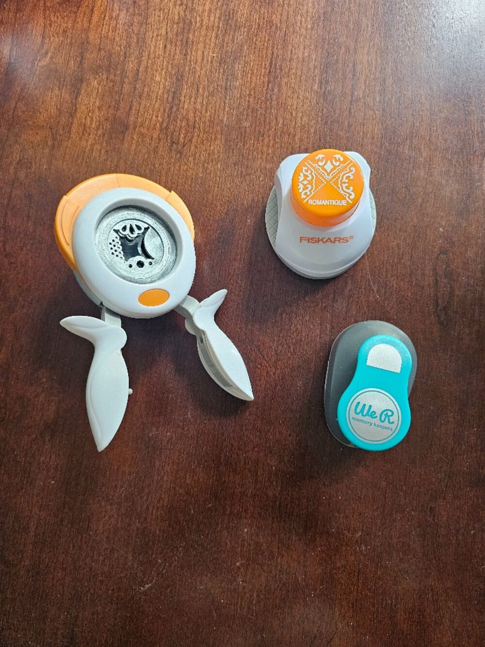Lot of 3 punches - 2 corner design punches and 1 tab punch